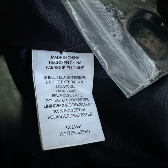 Thread & Supply Peacoat Jacket Coat Outerwear Hunter Green Wool Preppy Sz Large - Picture 6 of 8